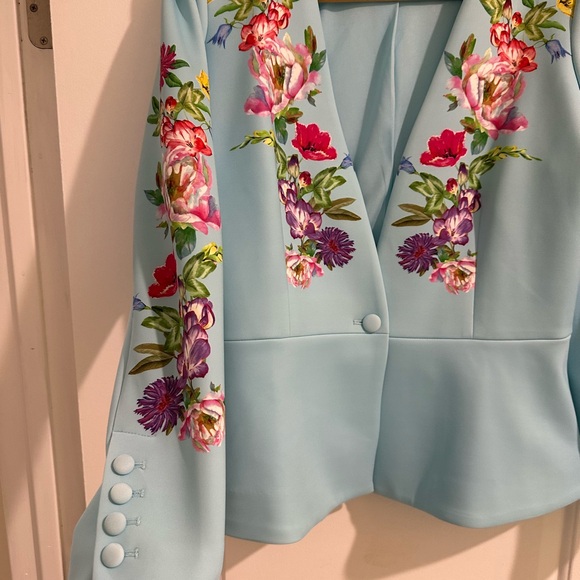 NWOT Boston Proper Garden Row Scuba Peplum Blazer - Picture 6 of 7